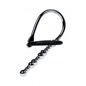 Серебристый уретральный плаг-бусины TOYFA Metal с мягким фиксириющим кольцом - ToyFa - купить с доставкой в Архангельске