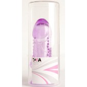 Фиолетовая гелевая насадка с шипами - 13 см. - Toyfa Basic - в Архангельске купить с доставкой