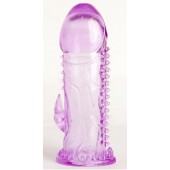 Фиолетовая гелевая насадка с шипами - 13 см. - Toyfa Basic - в Архангельске купить с доставкой