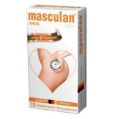 Розовые презервативы Masculan Ultra Long Pleasure с колечками, пупырышками и продлевающим эффектом - 10 шт. - Masculan - купить с доставкой в Архангельске
