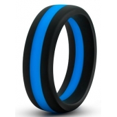 Черно-синее эрекционное кольцо Silicone Go Pro Cock Ring - Blush Novelties - в Архангельске купить с доставкой