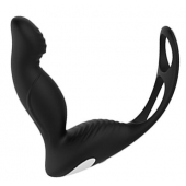 Черный вибромассажер простаты P-PLEASER W ERECTION ENHANCE - Dream Toys - в Архангельске купить с доставкой