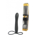 Черная насадка на пенис для двойной стимуляции Mojo BlackJack - 15 см. - Seven Creations - в Архангельске купить с доставкой