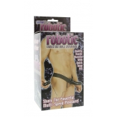 Мужской фаллопротез с вибрацией ROBOTIC MALE STRAP-ON BLACK - 17 см. - Seven Creations - купить с доставкой в Архангельске