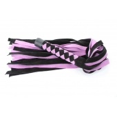 Черно-розовая плеть из замши - 58 см. - БДСМ Арсенал - купить с доставкой в Архангельске