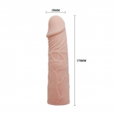 Закрытая телесная насадка-фаллос - 17 см. - Sex Expert - в Архангельске купить с доставкой