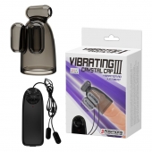 Дымчатая насадка-мастурбатор с вибрацией Vibrating Crystal Cap III - Baile - в Архангельске купить с доставкой