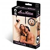 Черные фиксаторы с креплением к двери - Lux Fetish - купить с доставкой в Архангельске