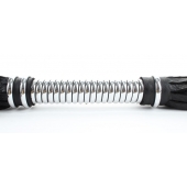 Черная плеть с серебристой ручкой - 44 см. - БДСМ Арсенал - купить с доставкой в Архангельске