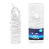 Закрытая рельефная насадка Crystal sleeve snakes в виде змеи с усиками - 14 см. - Erowoman-Eroman - в Архангельске купить с доставкой