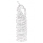 Закрытая рельефная насадка Crystal sleeve snakes в виде змеи с усиками - 14 см. - Erowoman-Eroman - в Архангельске купить с доставкой