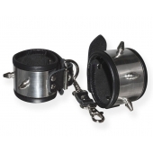 Серебристо-черные наручники с шипами и металлическим блеском - Sitabella - купить с доставкой в Архангельске