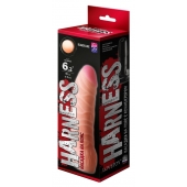 Телесная изогнутая насадка на Harness с коннектором BLACK LINE - 17 см. - LOVETOY (А-Полимер) - купить с доставкой в Архангельске