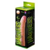 Телесная изогнутая насадка на Harness с коннектором GREEN LINE - 18 см. - LOVETOY (А-Полимер) - купить с доставкой в Архангельске
