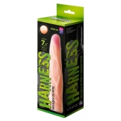 Телесная насадка с венками на Harness с коннектором GREEN LINE - 18 см. - LOVETOY (А-Полимер) - купить с доставкой в Архангельске