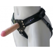 Черный пояс-трусики с двумя насадками  Экзотик-Linda  - 15,5 и 10,5 см. - LOVETOY (А-Полимер) - купить с доставкой в Архангельске