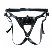 Черный пояс-трусики с насадкой  Soft-Принц  - 17 см. - LOVETOY (А-Полимер) - купить с доставкой в Архангельске