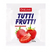 Пробник гель-смазки Tutti-frutti с земляничным вкусом - 4 гр. - Биоритм - купить с доставкой в Архангельске