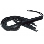 Чёрная кожаная плеть с жесткой ручкой - 63 см. - Sitabella - купить с доставкой в Архангельске