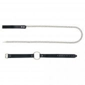 Черный поводок и чокер с кольцом Rada - Rebelts - купить с доставкой в Архангельске