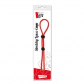 Красное лассо на пенис с двумя бусинами STRETCHY LASSO CAGE - Dream Toys - в Архангельске купить с доставкой