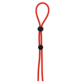 Красное лассо на пенис с двумя бусинами STRETCHY LASSO CAGE - Dream Toys - в Архангельске купить с доставкой