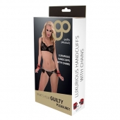 Красно-чёрные наручники на металлической цепочке - Blush Novelties - купить с доставкой в Архангельске