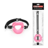 Розовый кляп-губки на черном ремешке - Notabu - купить с доставкой в Архангельске