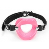 Розовый кляп-губки на черном ремешке - Notabu - купить с доставкой в Архангельске