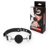 Черный силиконовый кляп-шарик на ремешке - Notabu - купить с доставкой в Архангельске