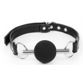 Черный силиконовый кляп-шарик на ремешке - Notabu - купить с доставкой в Архангельске