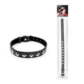 Черный ошейник с серебристыми ромбиками - Notabu - купить с доставкой в Архангельске