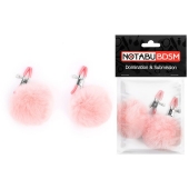 Зажимы для сосков с розовым пушком - Notabu - купить с доставкой в Архангельске