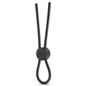 Черное силиконовое лассо на пенис SILICONE LOOP COCK RING - Blush Novelties - в Архангельске купить с доставкой
