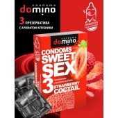Презервативы для орального секса DOMINO Sweet Sex с ароматом клубничного коктейля  - 3 шт. - Domino - купить с доставкой в Архангельске