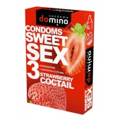 Презервативы для орального секса DOMINO Sweet Sex с ароматом клубничного коктейля  - 3 шт. - Domino - купить с доставкой в Архангельске