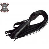 Черная плеть  Ковбой  с ручкой-фаллосом - 55 см. - Sitabella - купить с доставкой в Архангельске