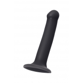 Черный фаллос на присоске Silicone Bendable Dildo M - 18 см. - Strap-on-me - купить с доставкой в Архангельске
