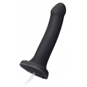 Черный фаллос с имитацией эякуляции Silicon Cum Dildo L - 19,6 см. - Strap-on-me - купить с доставкой в Архангельске