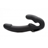Черный безремневой страпон Urge Silicone Strap On с пультом ДУ - 24 см. - XR Brands - купить с доставкой в Архангельске