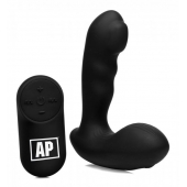 Черный стимулятор простаты Alpha-Pro 7X P-Milker Silicone Prostate Stimulator with Milking Bead - XR Brands - в Архангельске купить с доставкой
