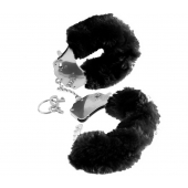 Металлические наручники Furry Love Cuffs с черным мехом - Pipedream - купить с доставкой в Архангельске