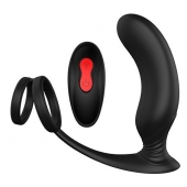 Черный массажер простаты REMOTE P-PLEASER - Dream Toys - в Архангельске купить с доставкой