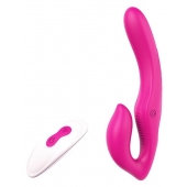 Ярко-розовый безремневой страпон REMOTE DOUBLE DIPPER - 22 см. - Dream Toys - купить с доставкой в Архангельске