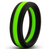 Черно-зеленое эрекционное кольцо Silicone Go Pro Cock Ring - Blush Novelties - в Архангельске купить с доставкой