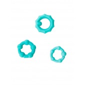 Набор из 3 бирюзовых рельефных эрекционных колец - Sitabella - в Архангельске купить с доставкой