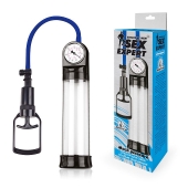 Прозрачная вакуумная помпа Sex Expert с манометром - Sex Expert - в Архангельске купить с доставкой