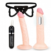 Регулируемые трусики с 2 насадками - 16 и 15 см. - Lux Fetish - купить с доставкой в Архангельске