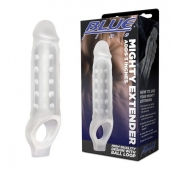 Прозрачная текстурированная насадка Mighty Extender - 13 см. - BlueLine - в Архангельске купить с доставкой