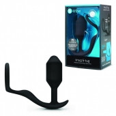 Черное эрекционное кольцо с анальным плагом Snug   Tug - b-Vibe - в Архангельске купить с доставкой